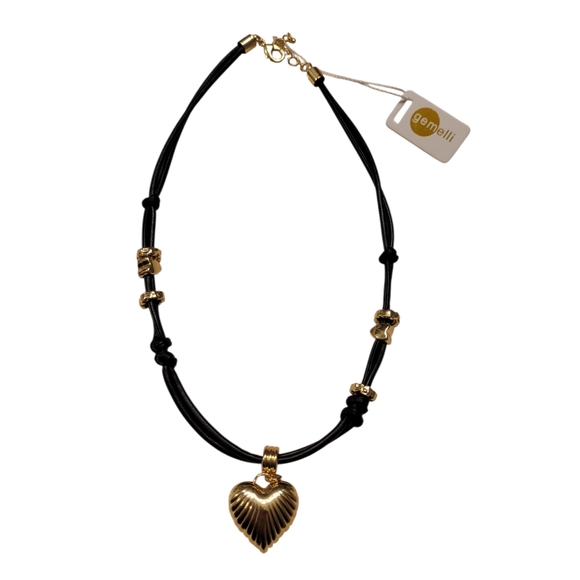 Gemelli Gold  Heart Pendant Necklace NWT - Picture 2 of 6